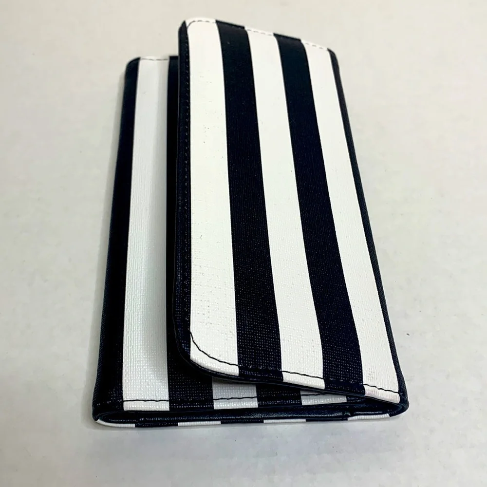 Kut From The Kloth | Black & White Striped Vegan Wallet | Card Holder | Clutch
